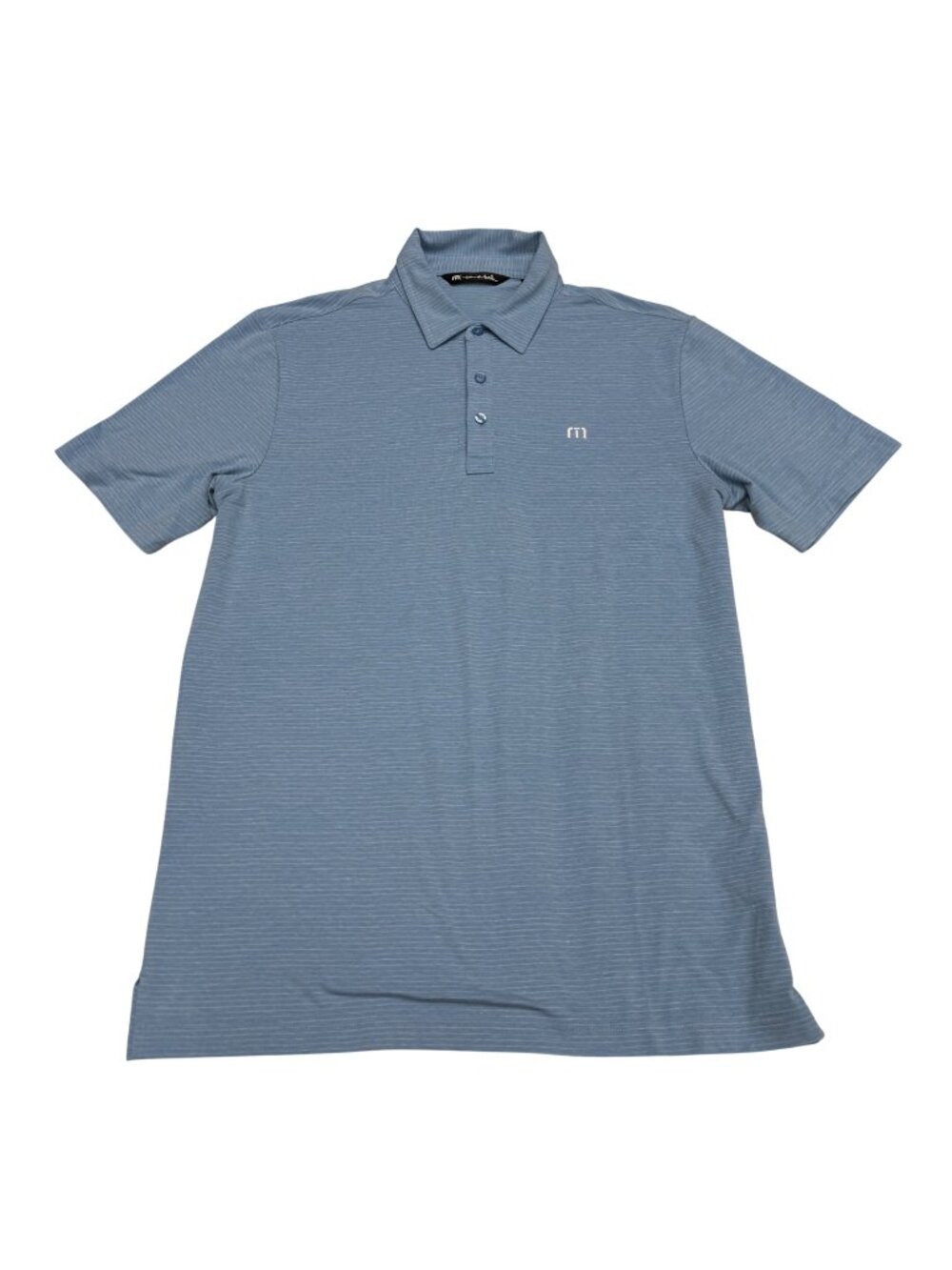 Travis Mathew Men's SS Polo Golf Shirt Blue Striped, Size M